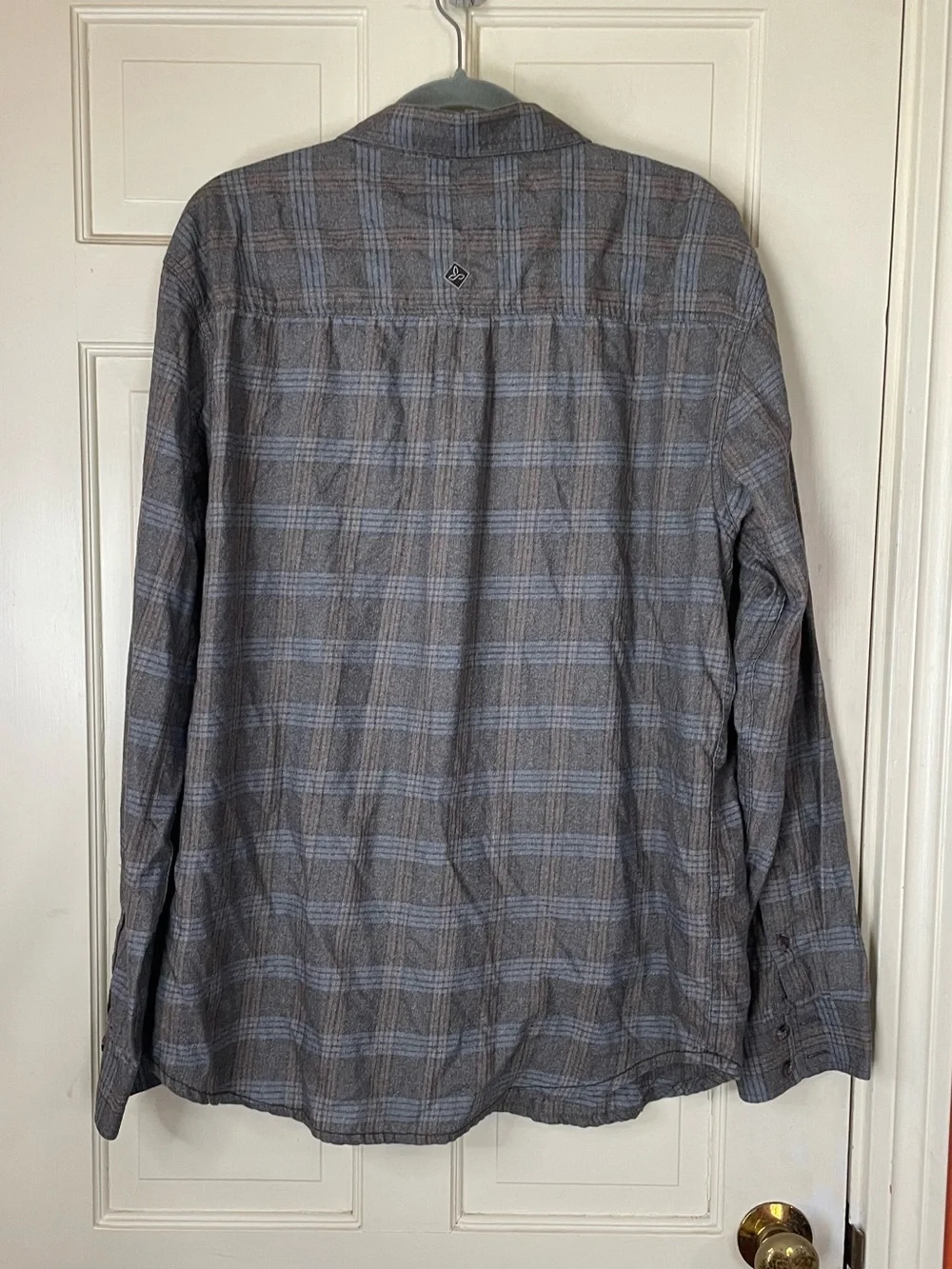 Prana Mens Button Up Long Sleeve Size  XL Brown Plaid Flannel Shirt M2ALAB316 - Picture 7 of 9